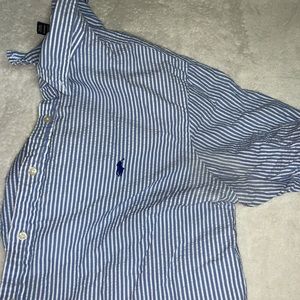 Short sleeve polo button up